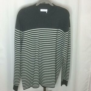 NWT Everlane Mens Gray Merino Striped Crew…
